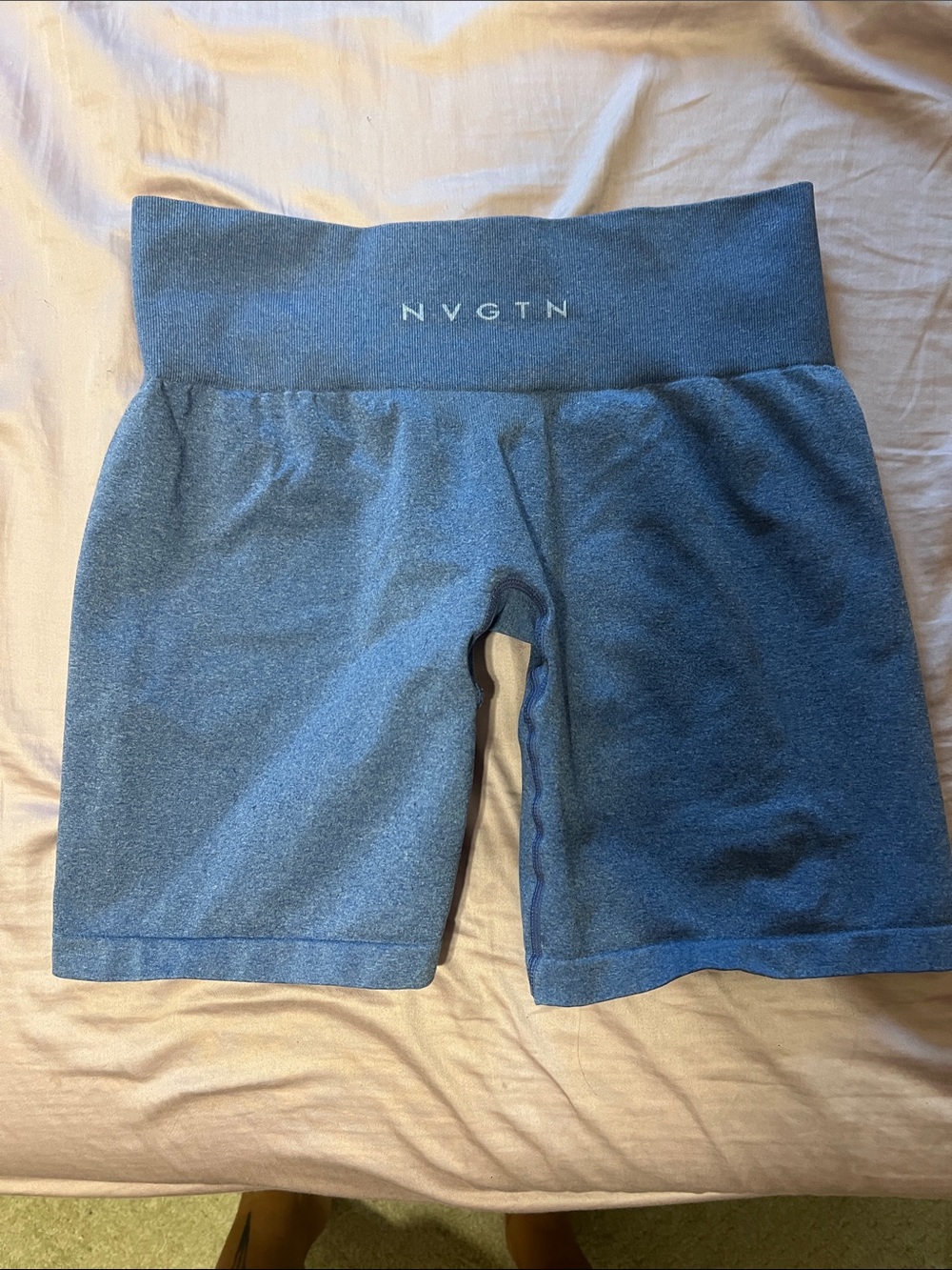 NVGTN Women's High-Waist Blue Heather Bike Shorts